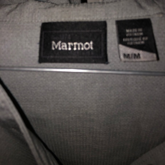 Marmot hooded Henley- light wt wicking, exploded pen damage, worn once. medium - Picture 2 of 8